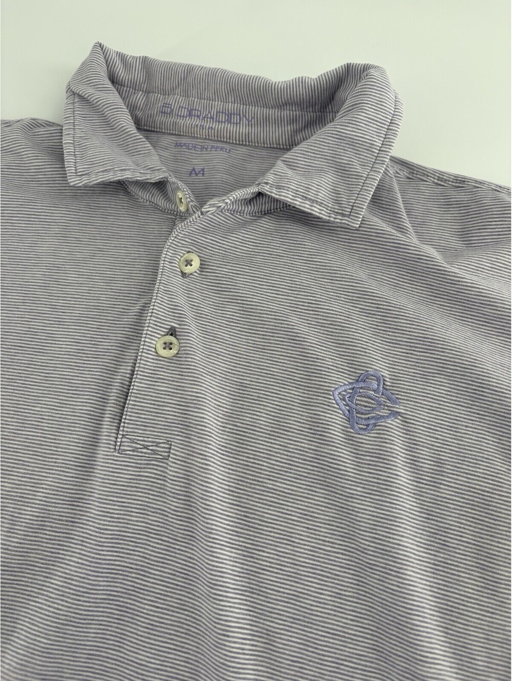 Country Club of Charleston B.Draddy Golf Polo Men's M Purple Stripe